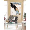 cuadro abstracto moderno decorativo lienzo rectangular vertical decoración salón