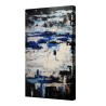 Cuadro abstracto arte pintura abstracta grande azul vertical