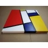 Detalle vista en perspectiva de este cuadro abstracto moderno estilo Mondrian