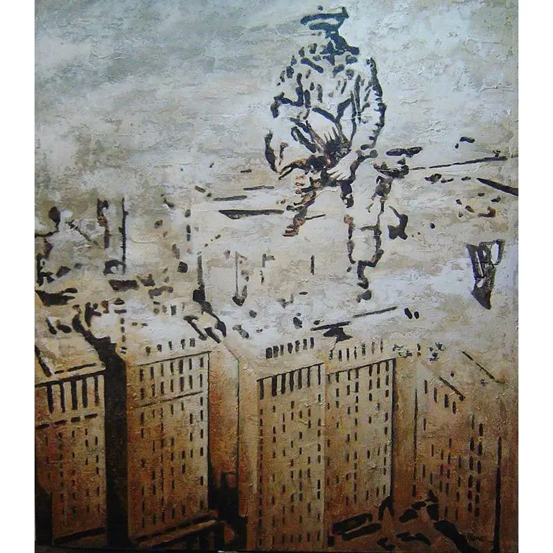 New York trabajador rascacielos Grands tableaux 