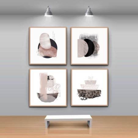 4 cuadros abstractos con marco estilo nórdico que le darán elegancia y estilo a cualquier pared de tu hogar.
