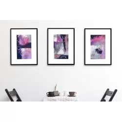 Un Grupo de tres cuadros abstractos excelente para tu salón , cocina o comedor, aunque quedaran bien en cualquier pared.