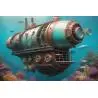 Submarino steampunk generado AI Tableaux d'art Steampunk 