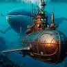 Bajo el mar con la Ballena Cuadros Arte Steampunk 