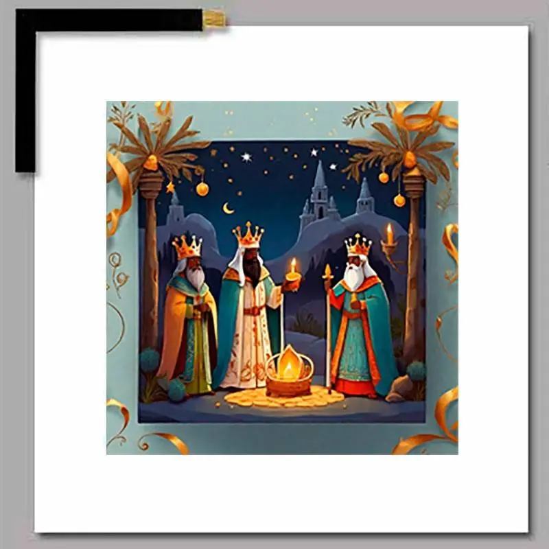 Cuadro ilustración Reyes Magos Cuadros Decoración Navidad 