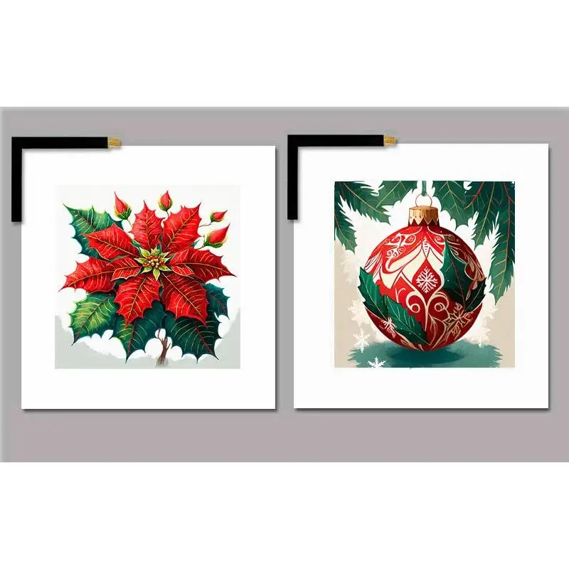 Flor de pascua y bola Navidad Cuadros Decoración Navidad 