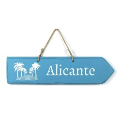 adorno pared personalizable Cartel madera "Alicante"
