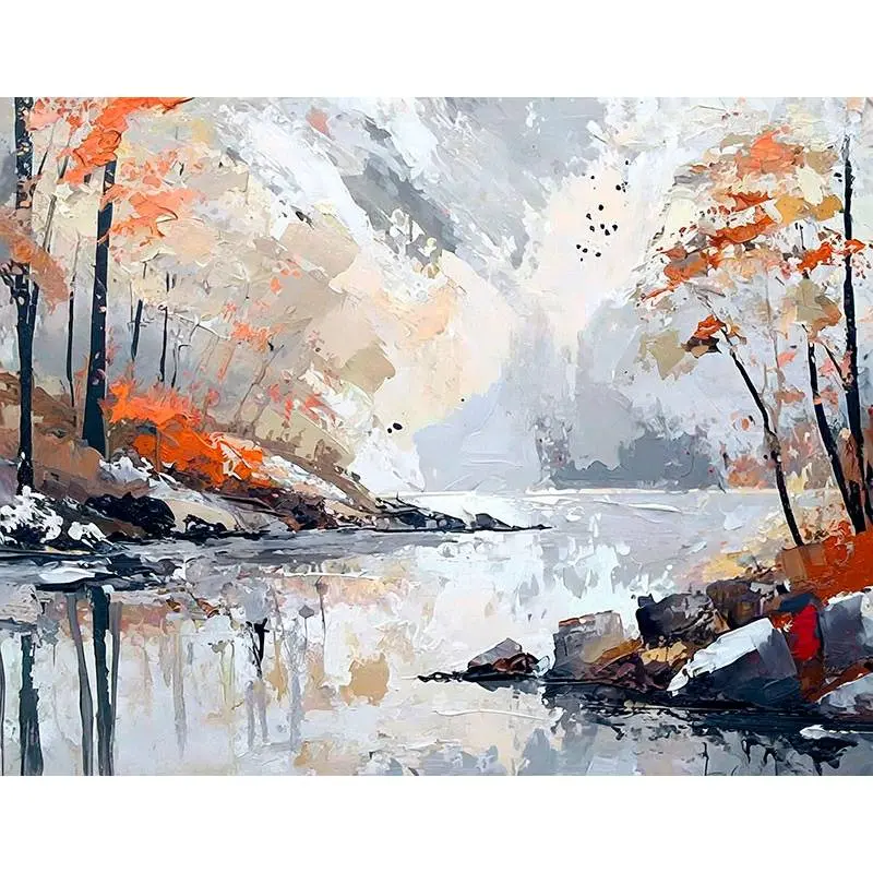 Moderno Paisaje en lienzo Cuadros grandes 