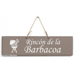 Cartel artesanal rincón de la barbacoa Arte y decoración Adornos de Pared y Decoración Artesanal 