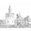 Cuadro Torre del Oro Sevilla