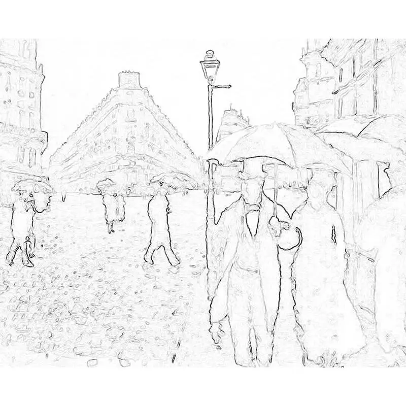 Famoso Caillebotte Predibujado Lienzos predibujados con dibujos para pintar 