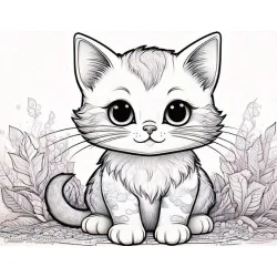 Dibujos para pintar - Simpatico gatito