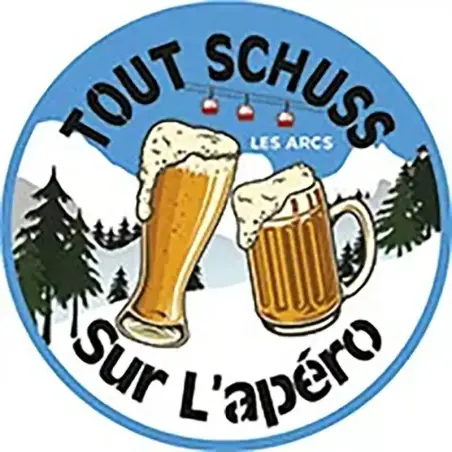 Panneau bois « À toute vitesse vers l’apéro – Les Arcs » | Outlet