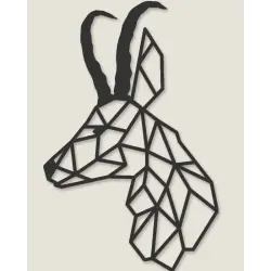 Silhouette origami bouquetin alpin 50 cm – Décoration murale moderne