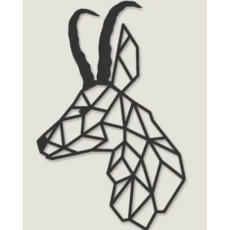 Silhouette origami bouquetin alpin 50 cm – Décoration murale moderne