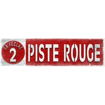 Panneau en Bois La Féclaz 2 – Piste Rouge – Décoration Alpine Vintage Panneaux décoratifs en bois personnalisés 