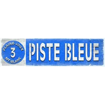 Cartel de madera “Piste Bleue” Plaine-Joux Mont Blanc – Decoración vintage para amantes del esquí alpino Carteles de madera personalizados 