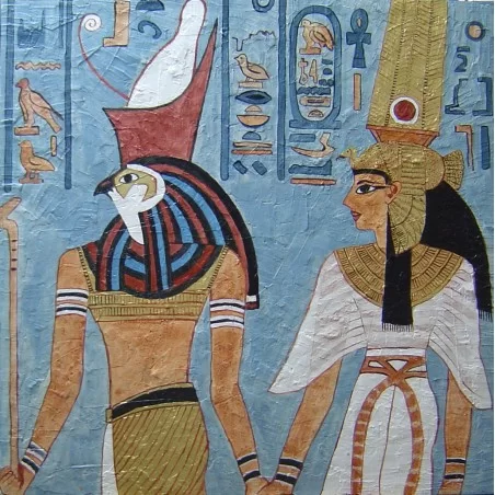 Cuadro pintado a mano en lienzo pintura egipcia venta online último cuadro