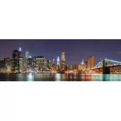 Cuadros de ciudades lienzo grande foto new york noche formato horizontal alargado decorativo