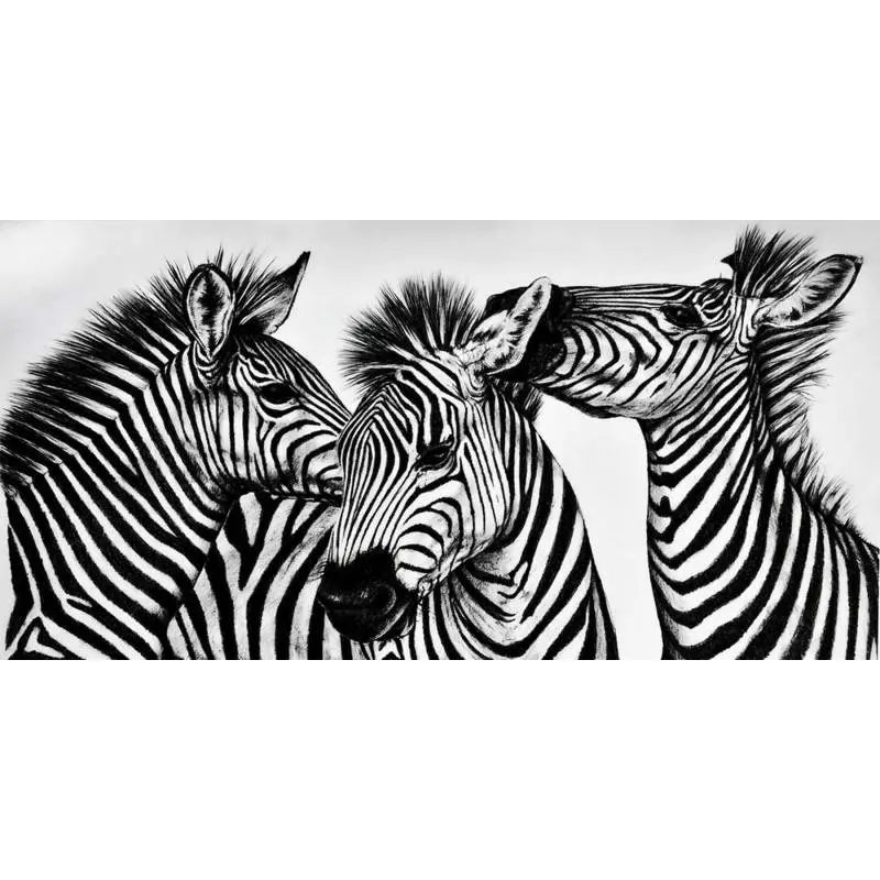 Lienzo impreso cebras En Blanco y negro Lienzo impreso cebras En Blanco y negro