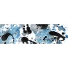 Cuadro abstracto impreso lienzo azul grande horizontal