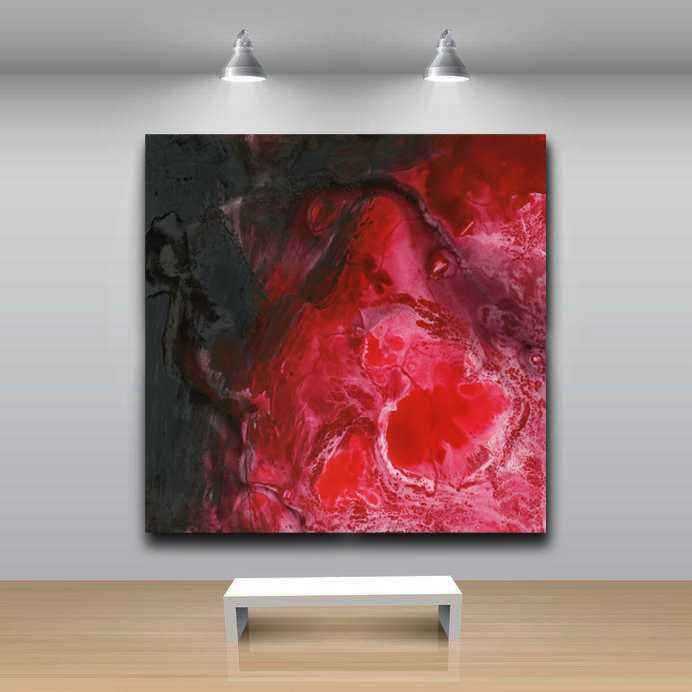 cuadro abstracto moderno rojo impreso lienzo cuadrado Cuadros Blangar