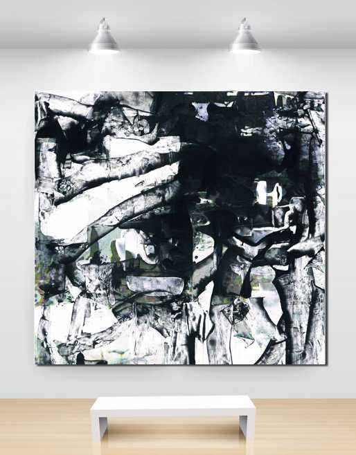 comprar cuadro moderno abstracto blanco y negro