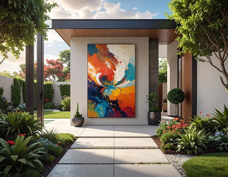 cuadro modern o en la entrada de la casa