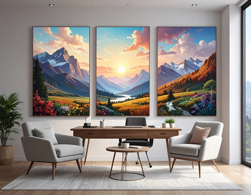 cuadro triptico moderno