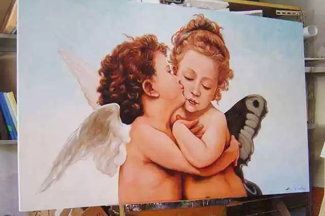 cuadro angelitos hecho por encargo