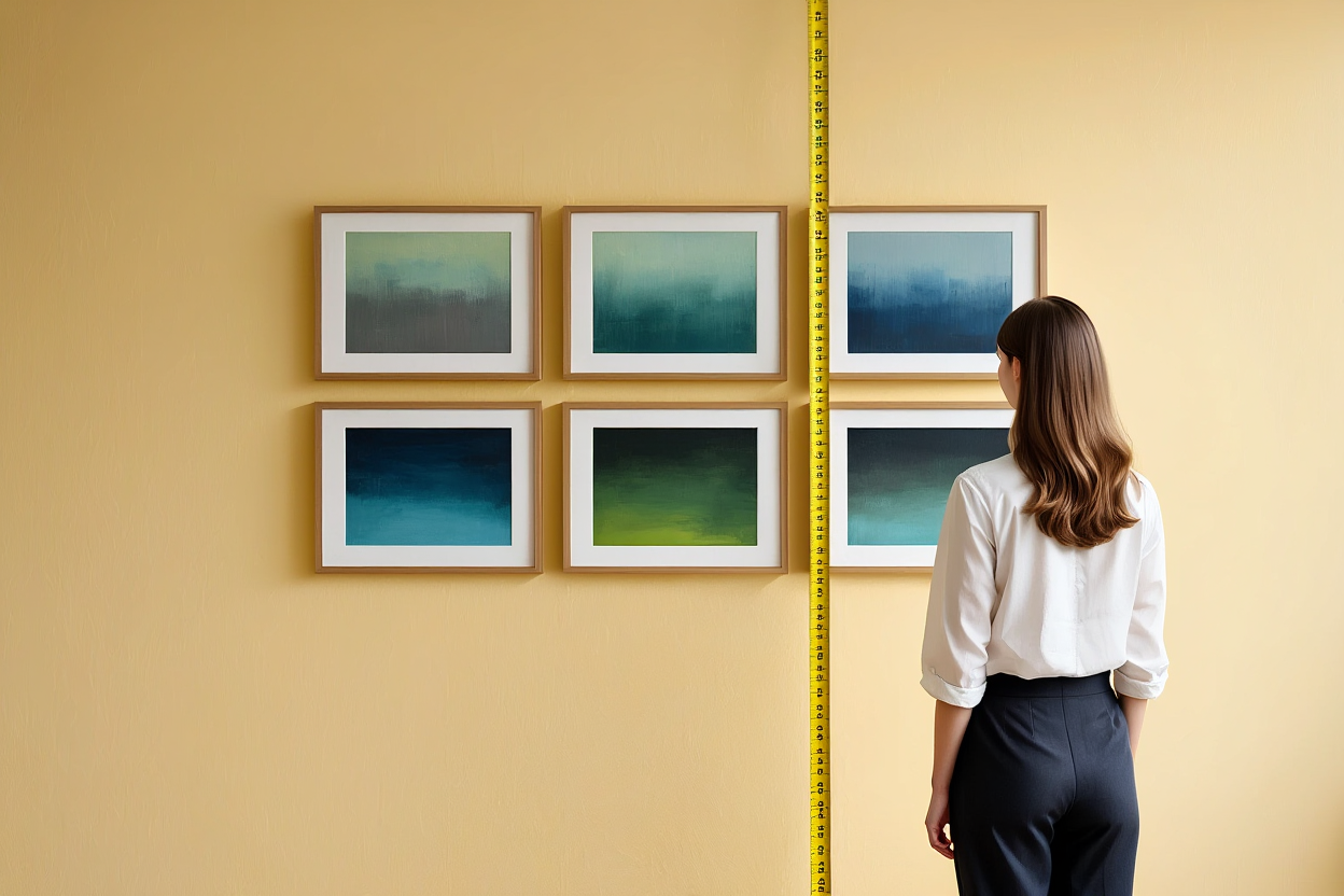 Altura correcta para colgar cuadros a nivel de ojos