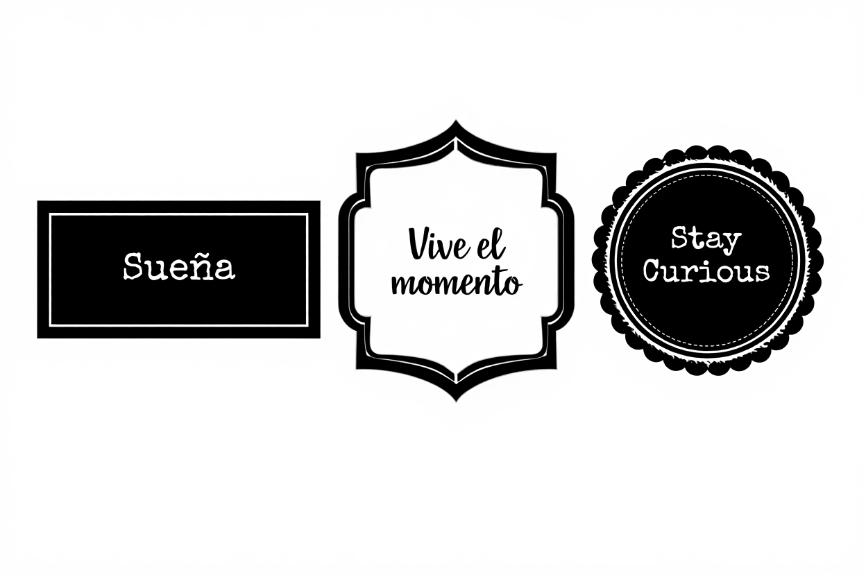 Tipos de cuadros blanco y negro con frases