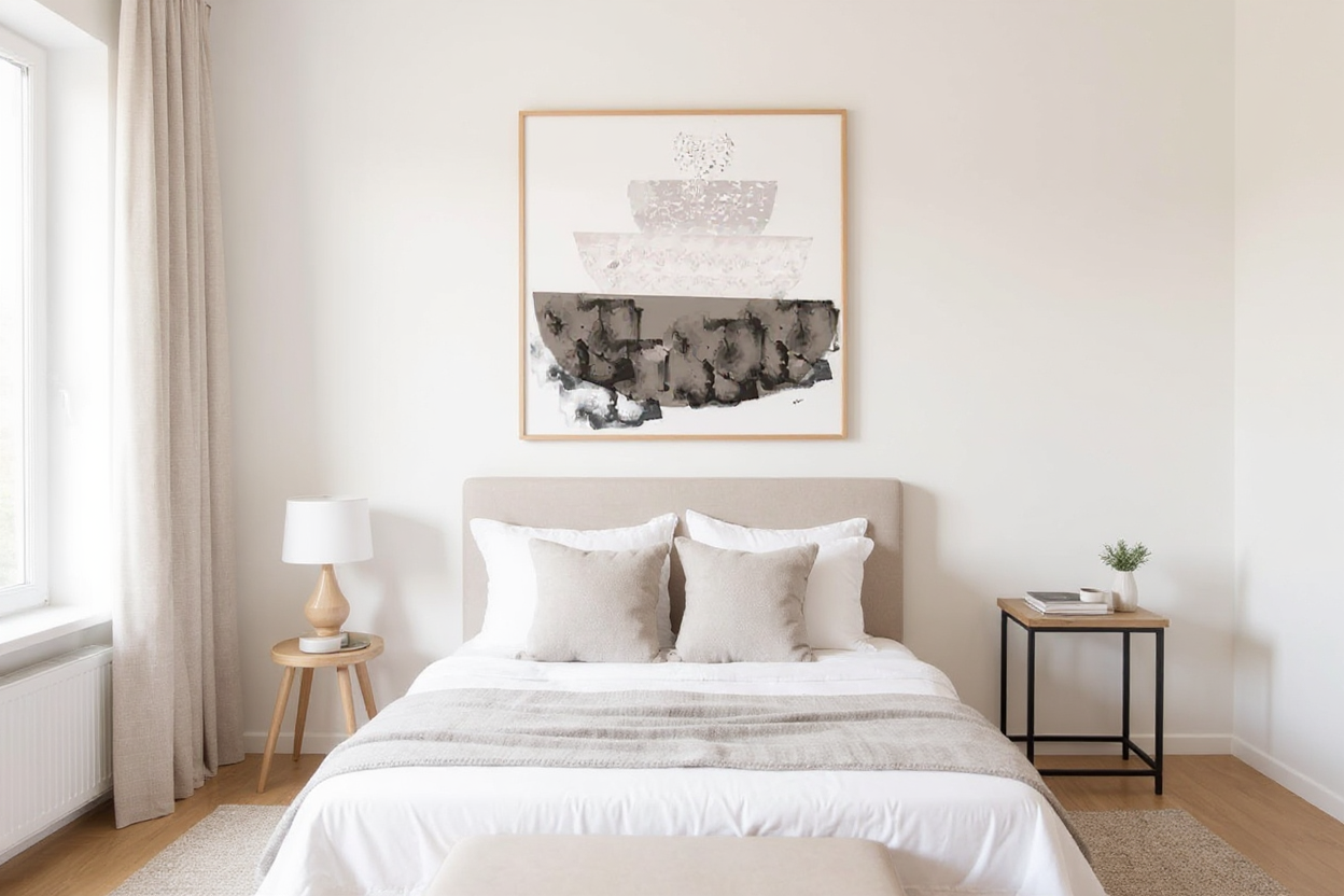 Cuadros abstractos estilo nórdico perfectos para tu dormitorio